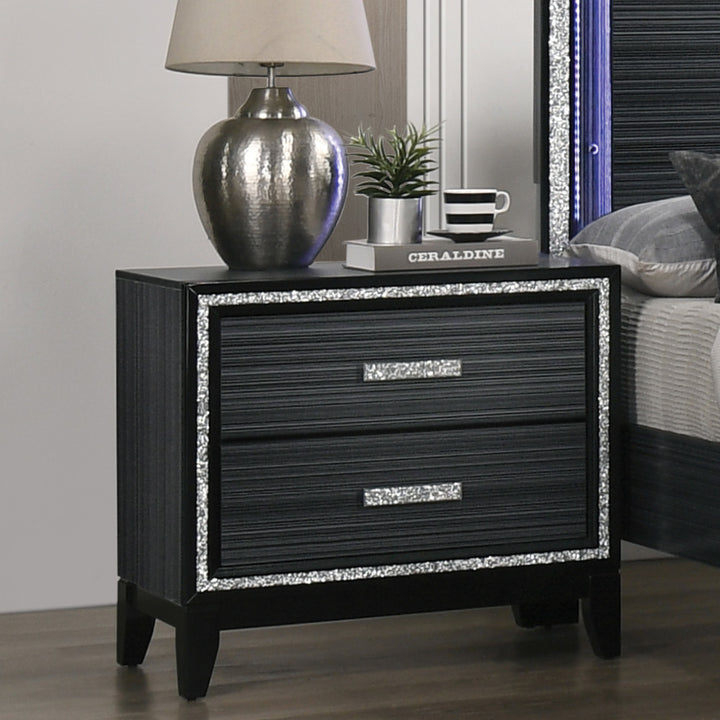 Haiden Nightstand in Weathered Black Finish