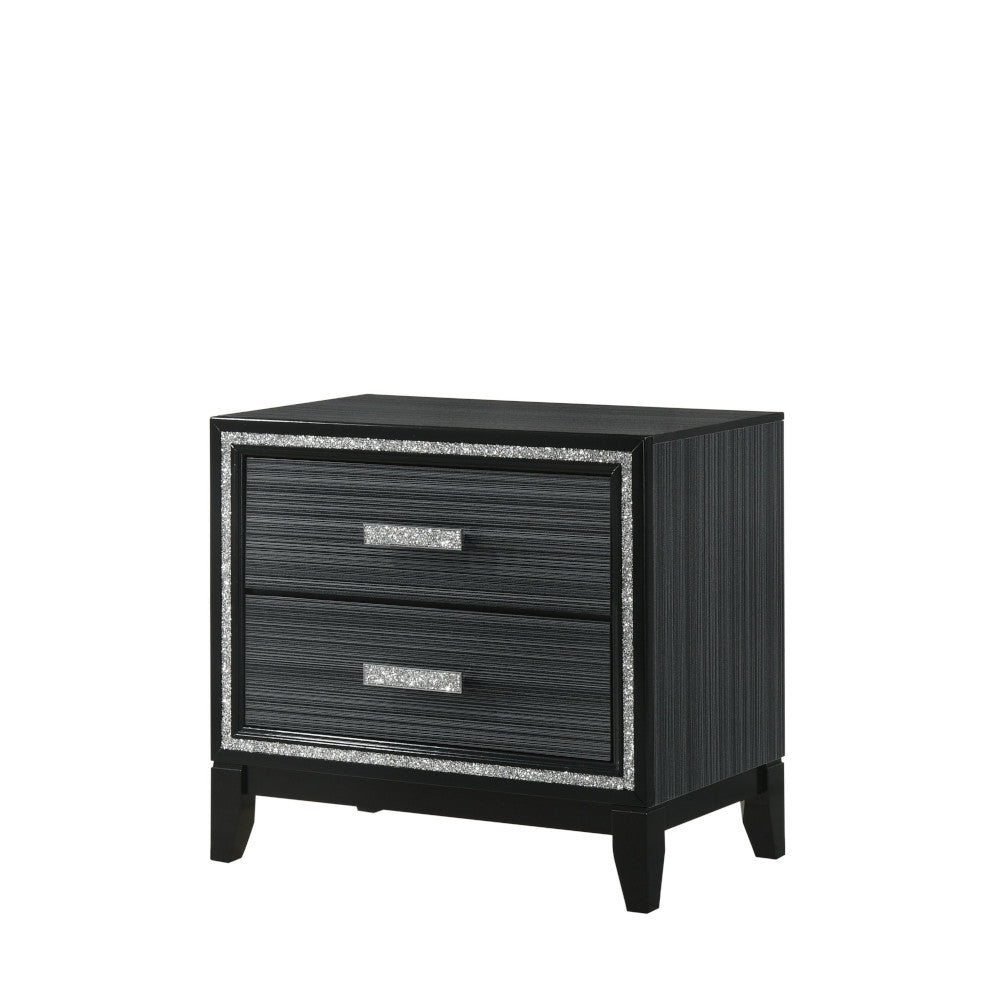 Haiden Nightstand in Weathered Black Finish