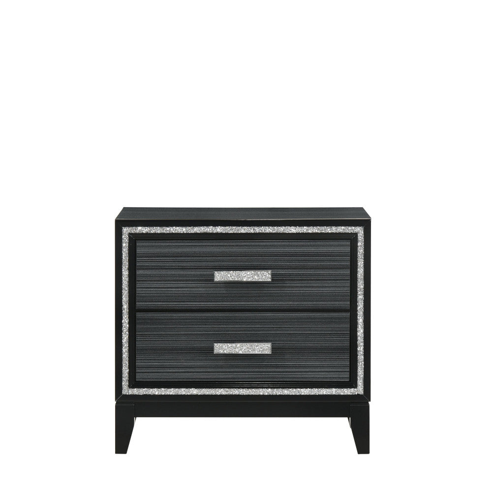 Haiden Nightstand in Weathered Black Finish