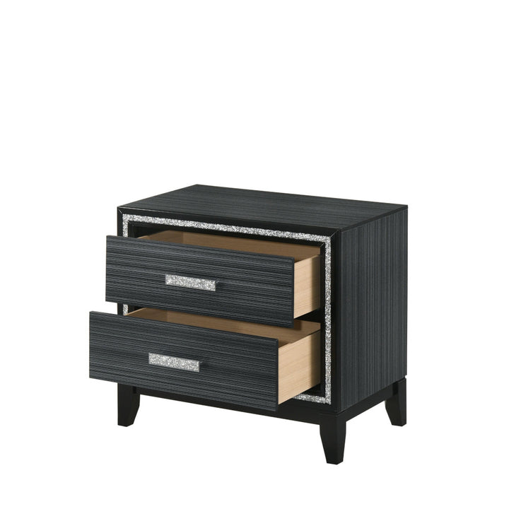 Haiden Nightstand in Weathered Black Finish