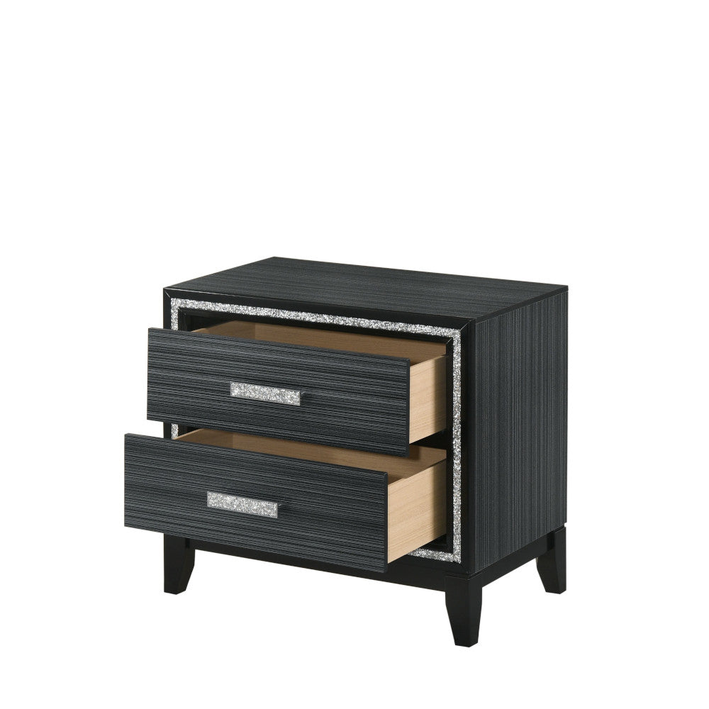 Haiden Nightstand in Weathered Black Finish