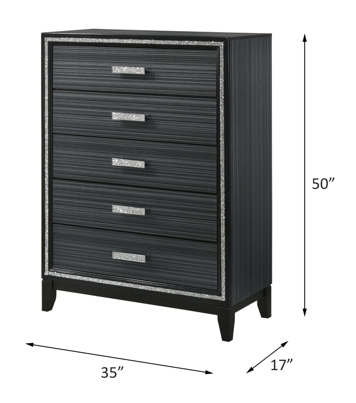 Haiden Chest in Weathered Black - line drawing