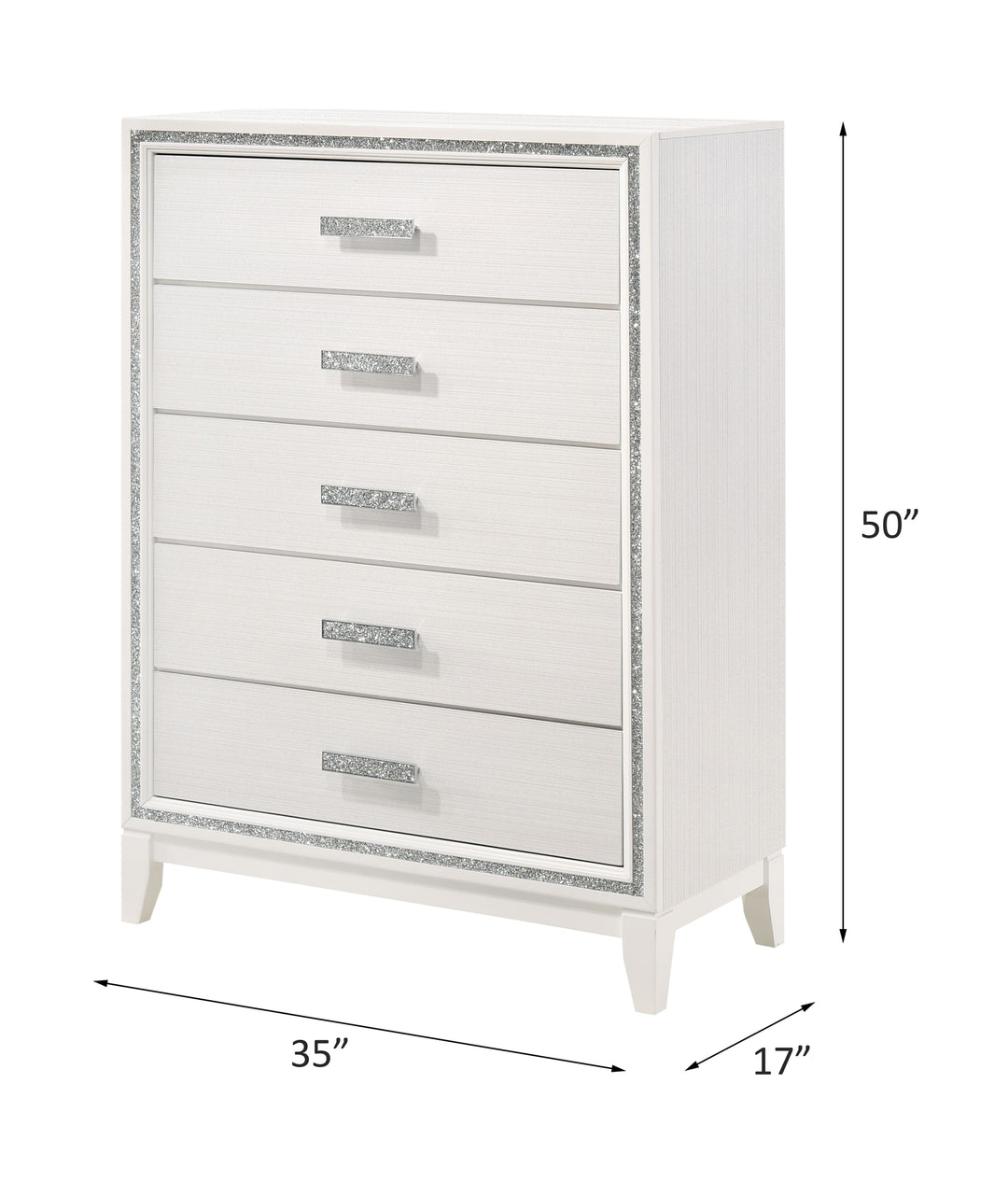Haiden Chest in White - line drawing
