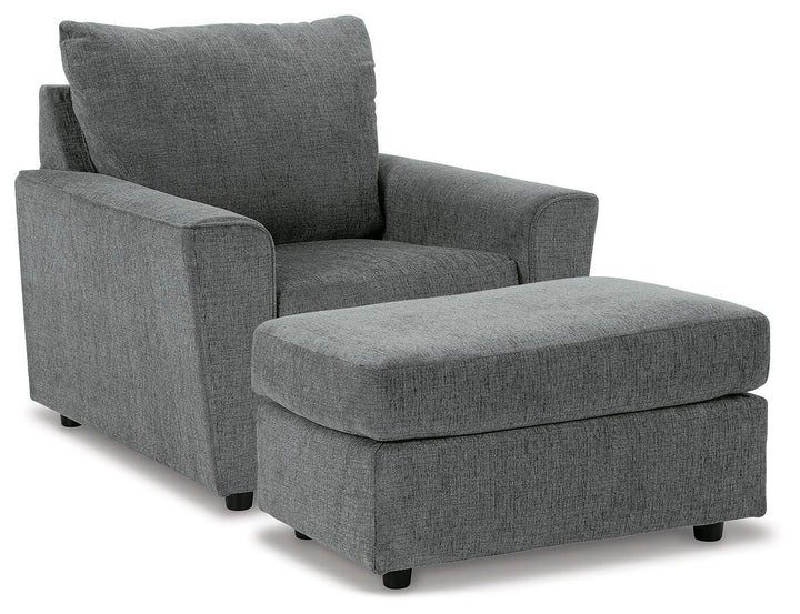 Stairatt Chair and Ottoman - Gravel (2)