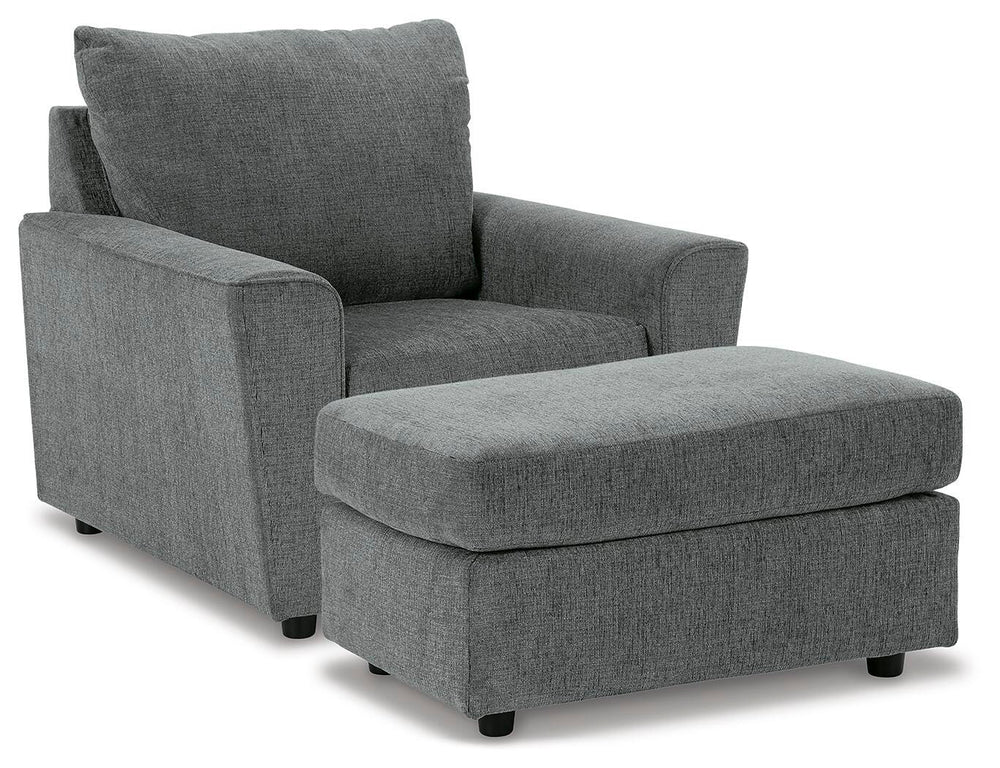 Stairatt Chair and Ottoman - Gravel (2)