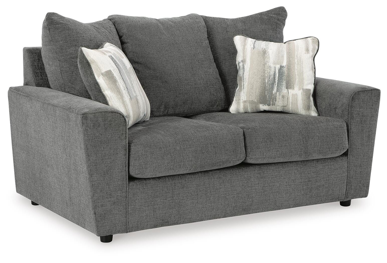 Stairatt Loveseat - Dark Gray (1)