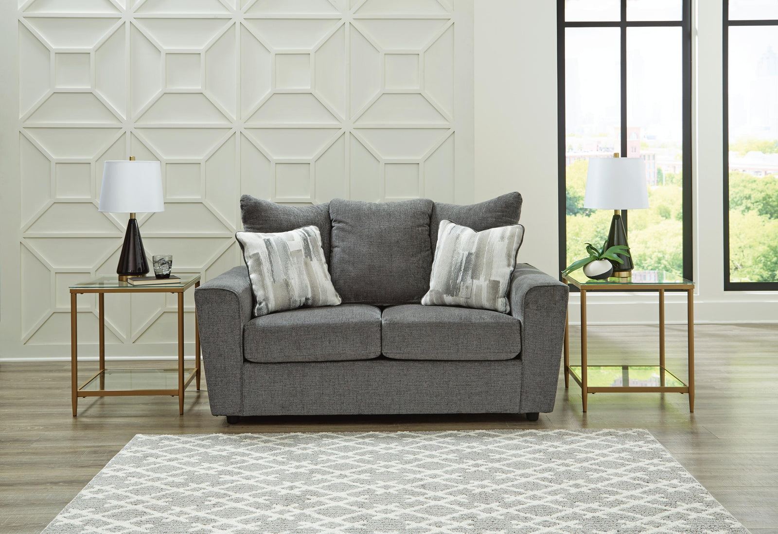 Stairatt Loveseat - Dark Gray (2)