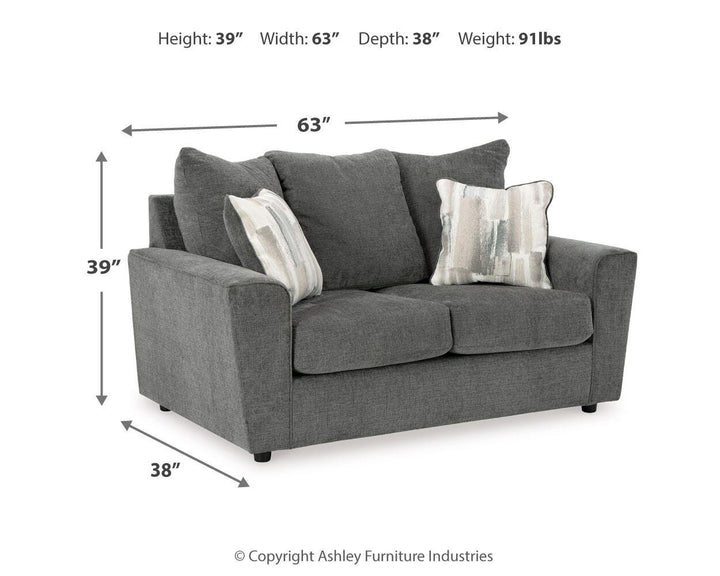 Stairatt Loveseat - Dark Gray (6)