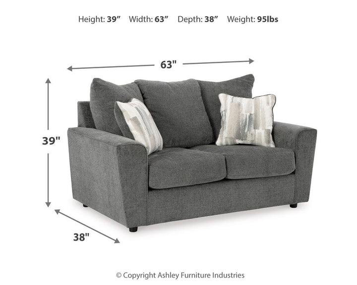 Stairatt Sofa, Loveseat and Chair - Gravel (15)