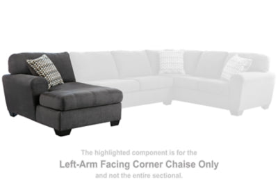 Ambee Left-Arm Facing Corner Chaise - Dark Gray