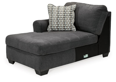 Ambee Left-Arm Facing Corner Chaise - Dark Gray - Dark Gray