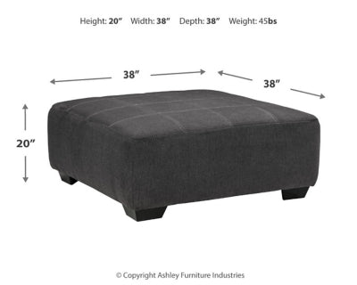 Ambee Oversized Accent Ottoman - Dark Gray