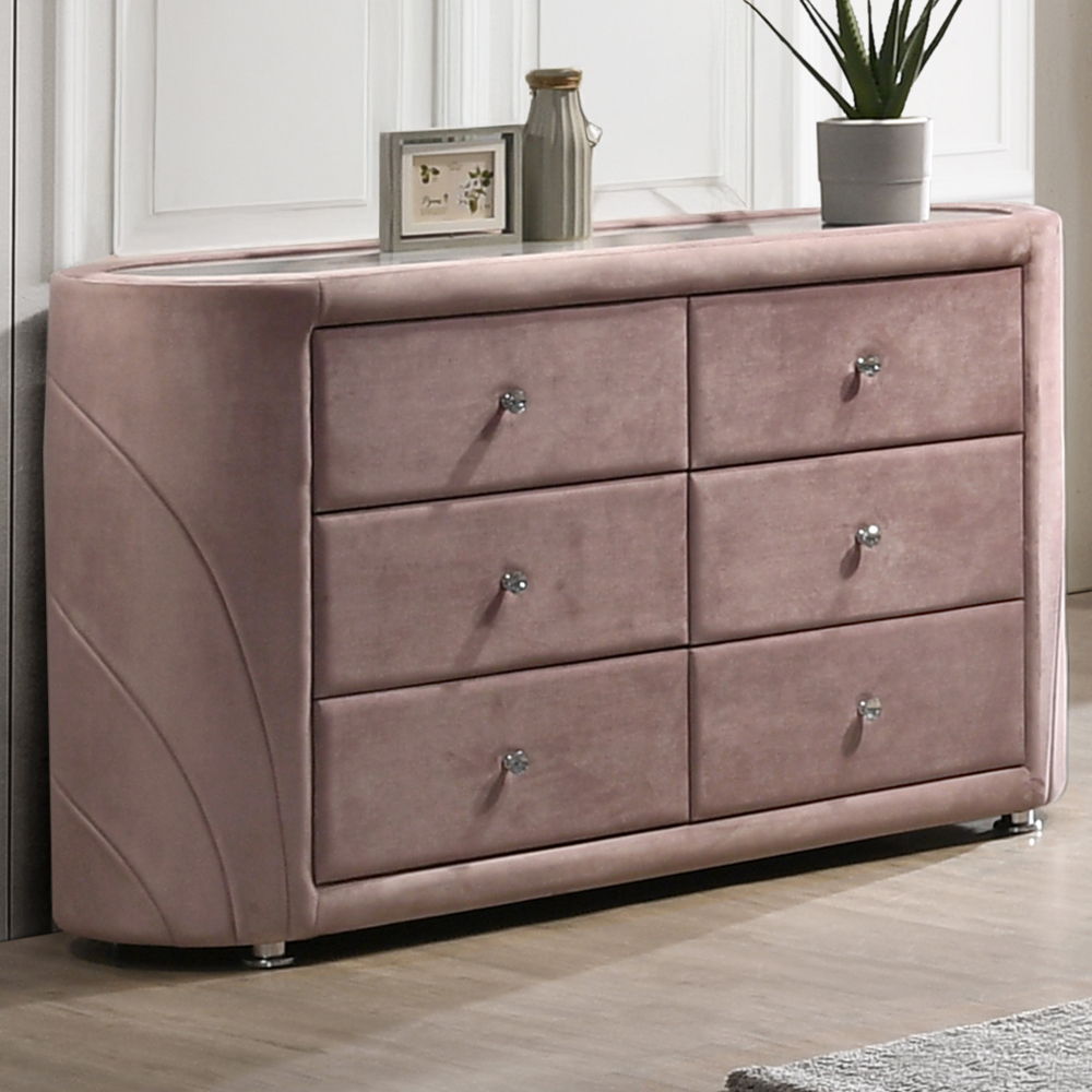 ACME Furniture Salonia Dresser Pink Velvet