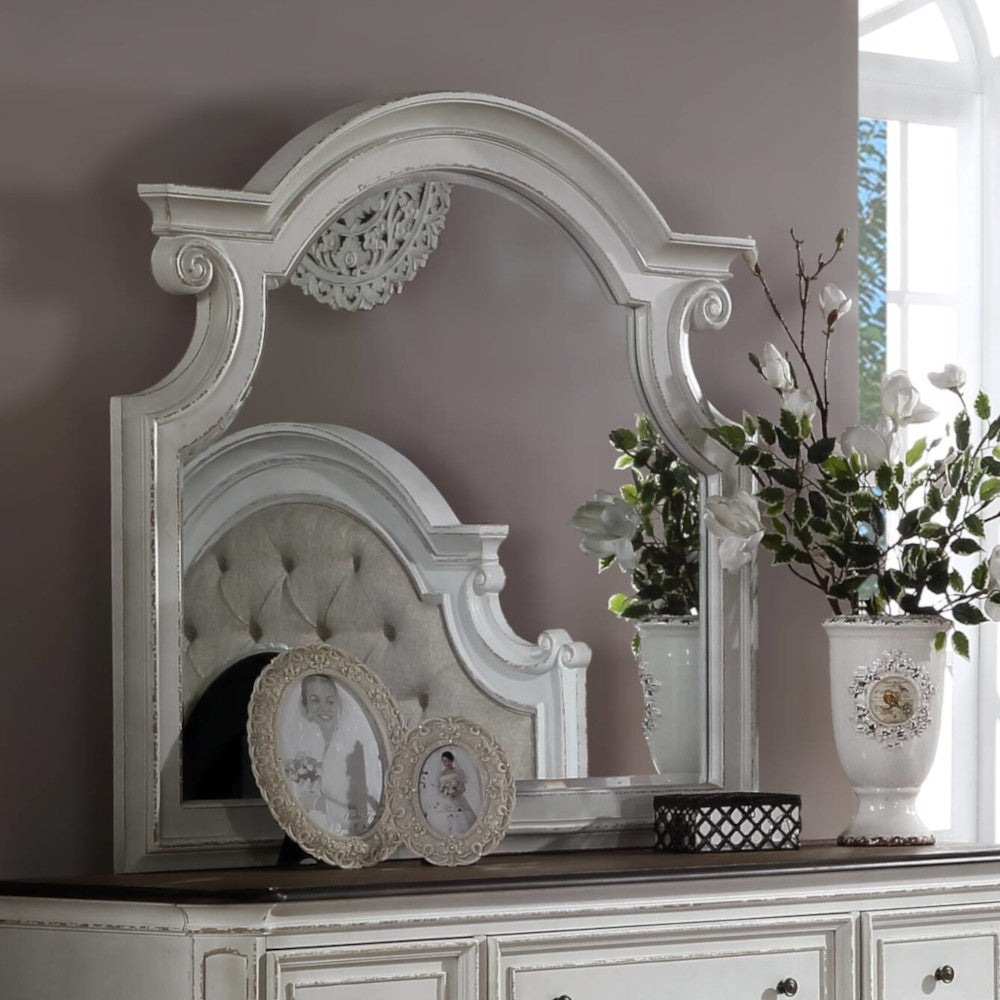 Florian Mirror in Antique White