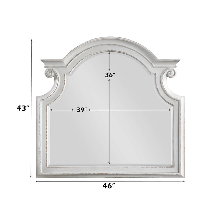 Florian Mirror in Antique White - dimensions