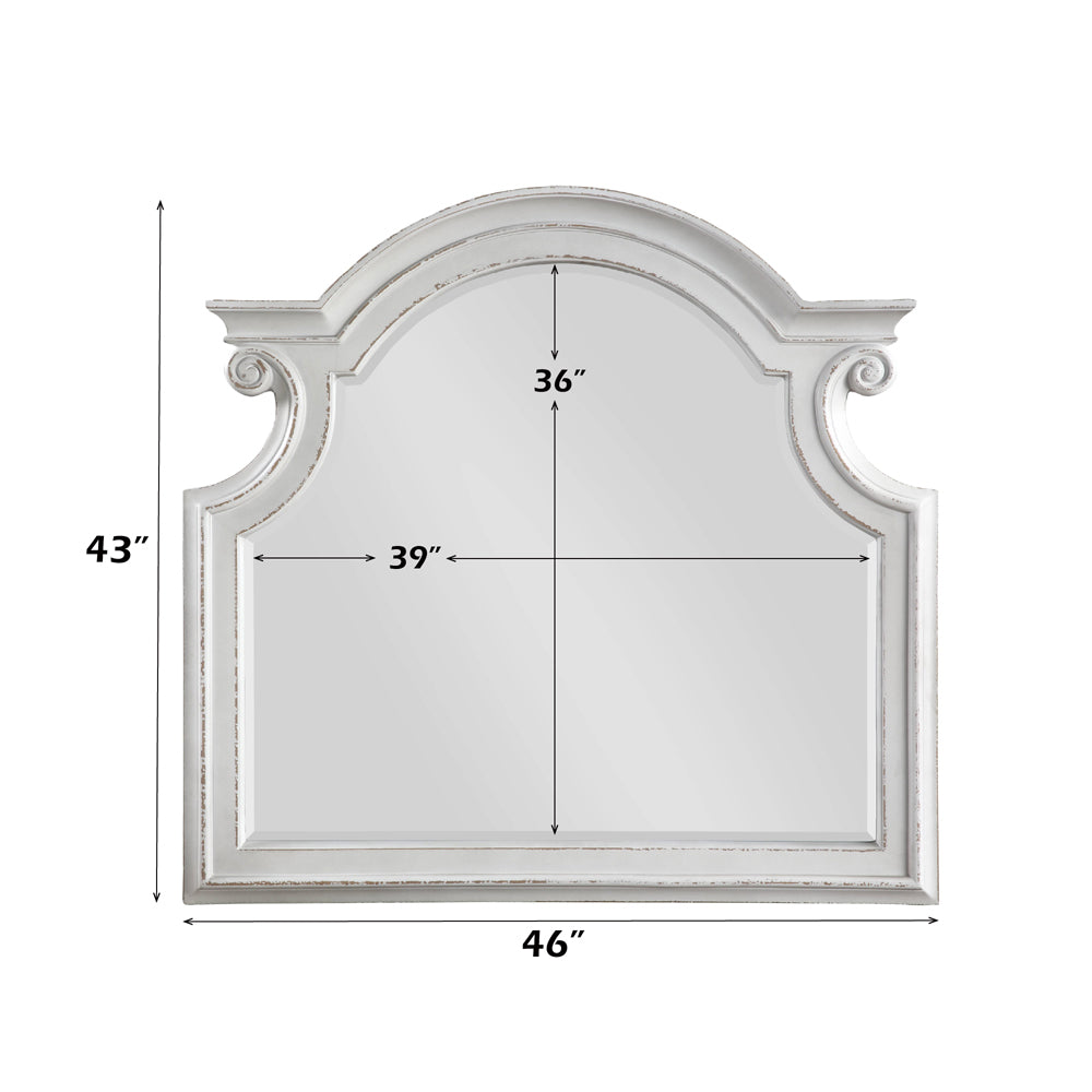 Florian Mirror in Antique White - dimensions