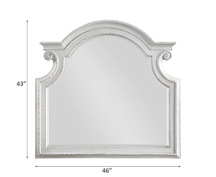 Florian Mirror in Antique White - line drawing