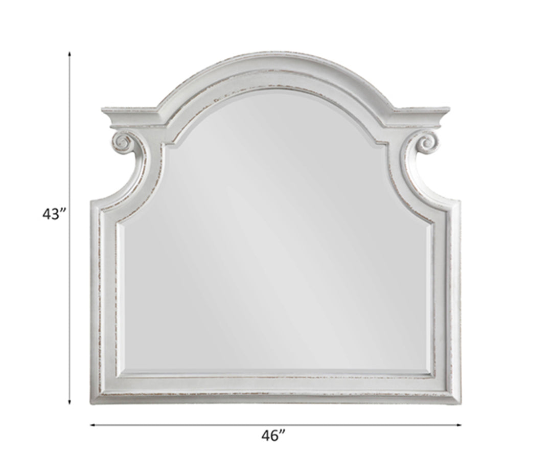 Florian Mirror in Antique White - line drawing