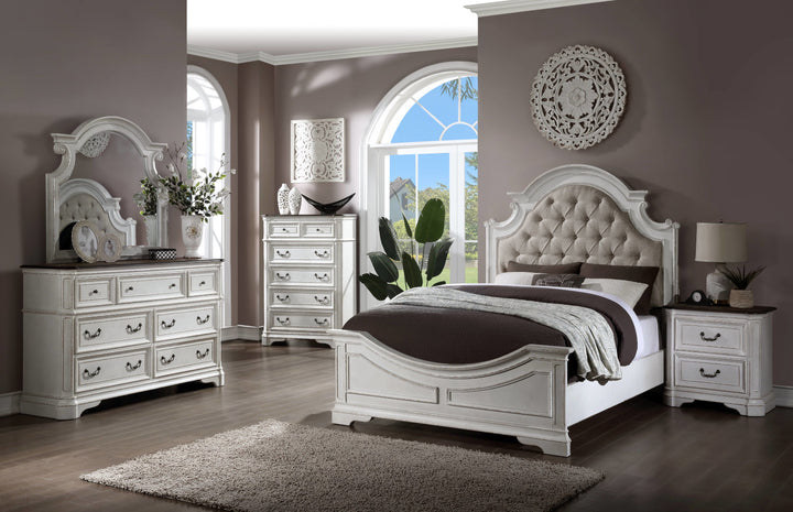 Florian Mirror in Antique White - lifestyle