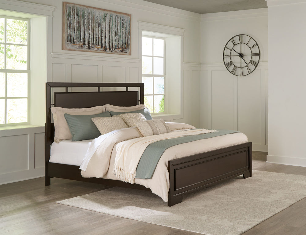 Covetown - King Panel Bed - Dark Brown by Ashley Furniture product image