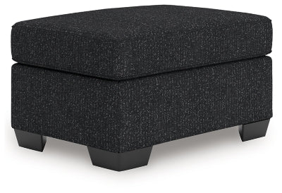 Jasmine Peaks Ottoman - Black - Black