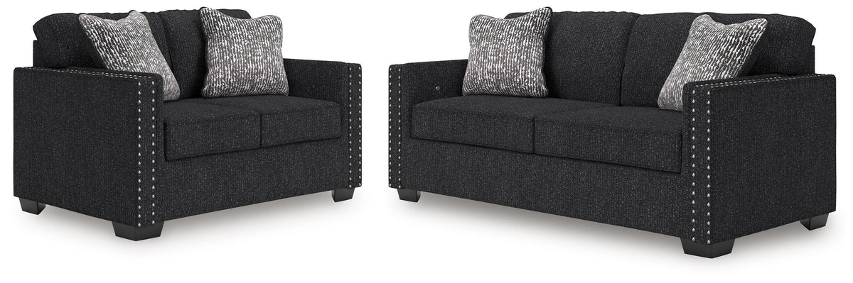 Jasmine Peaks Sofa and Loveseat - Coal (1)
