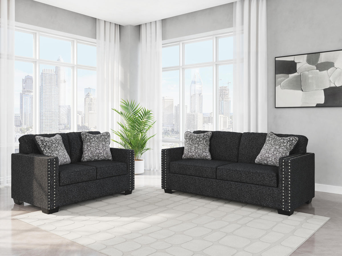 Jasmine Peaks Sofa and Loveseat - Coal (2)