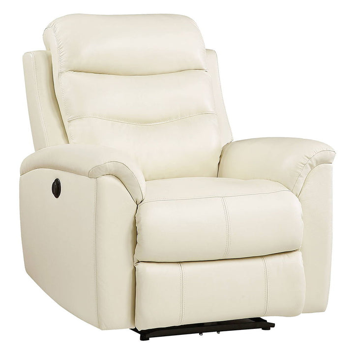 Ava - Power Motion Recliner - Beige Top Grain Leather Match