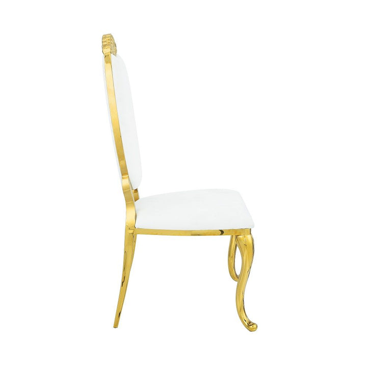 Fallon - Side Chair Set of 2) - White Velvet & Mirrored Gold