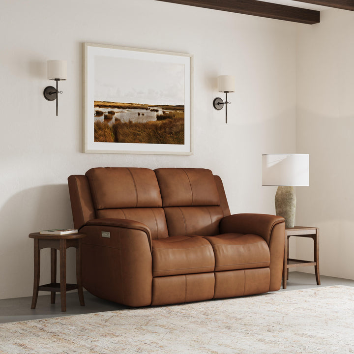 flexsteel-henry-leather-power-reclining-loveseat-caramel