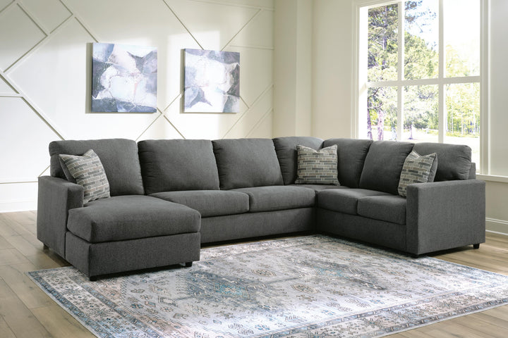 Edenfield 3-Piece Sectional with Chaise - Charcoal (2)