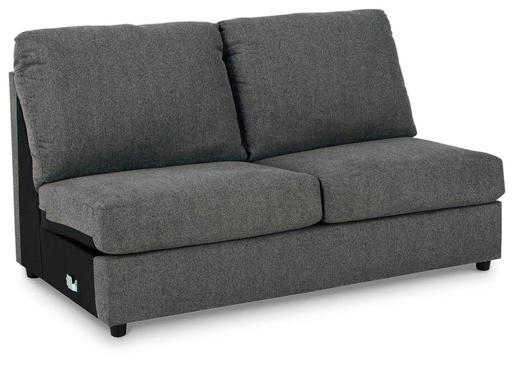 Edenfield Armless Loveseat - Dark Gray (1)