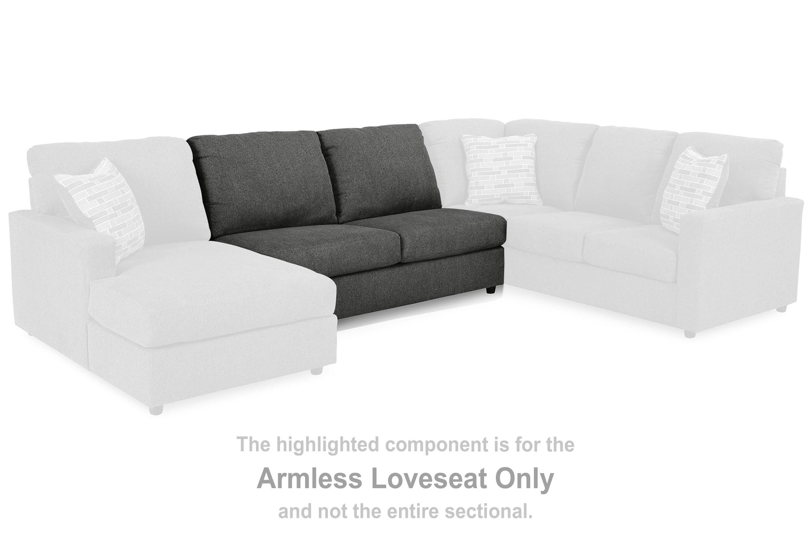 Edenfield Armless Loveseat - Dark Gray (2)