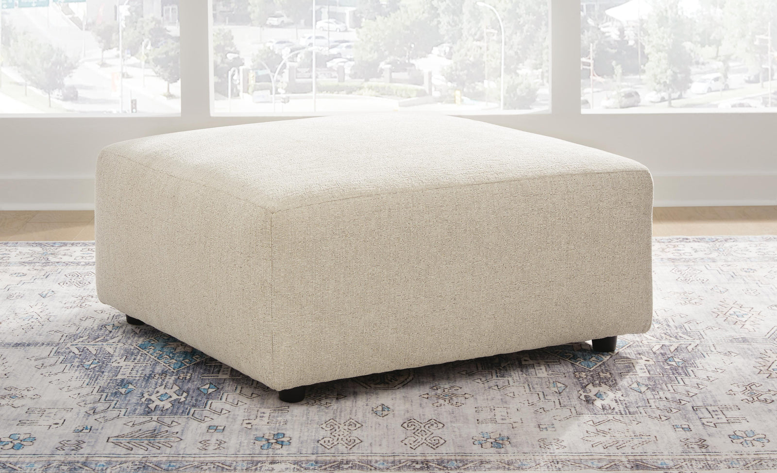 Edenfield Oversized Accent Ottoman - Pearl Silver (2)