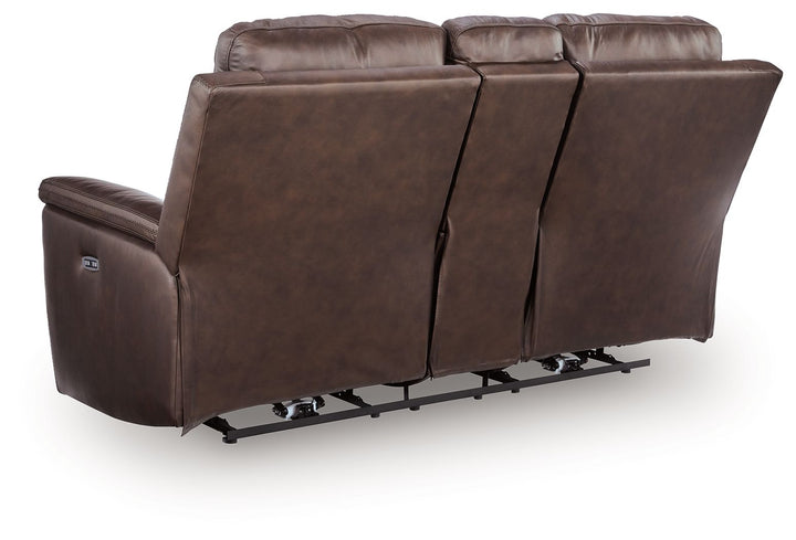 Bleckley - Power Reclining Loveseat With Console / Adjustable Headrest - Espresso by Ashley Furniture product image