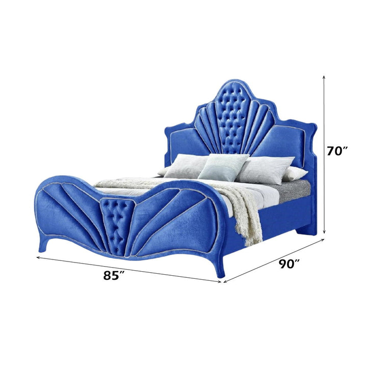 Dante - Eastern King Bed - Blue Velvet
