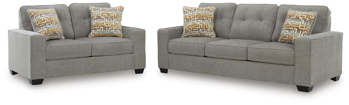 Larimer Sofa and Loveseat - Iron (1)