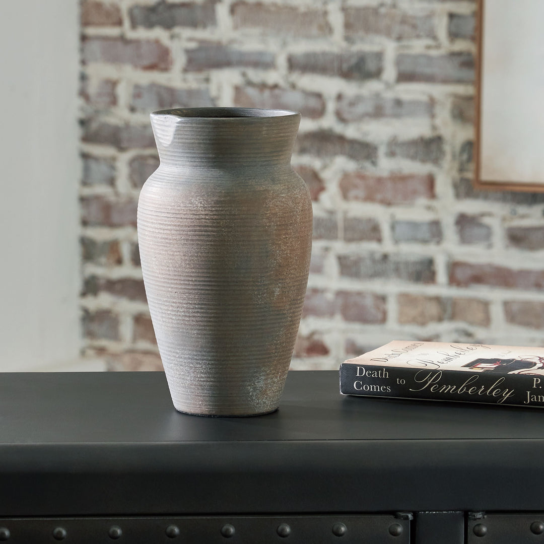 Brickmen - Vase - 10" - Antique Gray