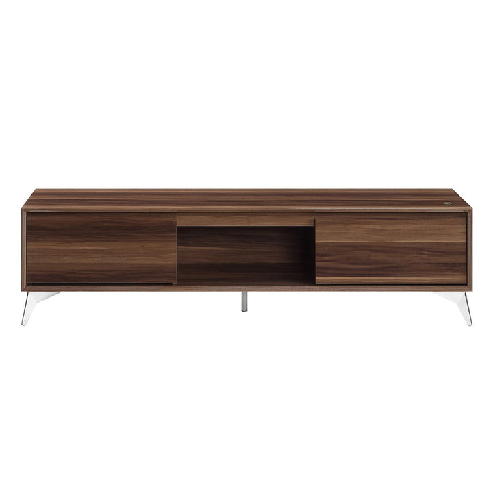 Raceloma - TV Stand - Walnut & Chrome