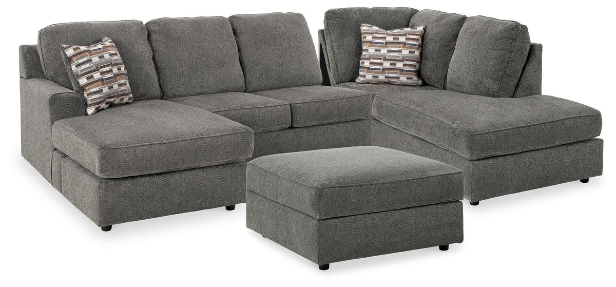 O'Phannon 2-Piece Sectional and Ottoman - Putty (1)