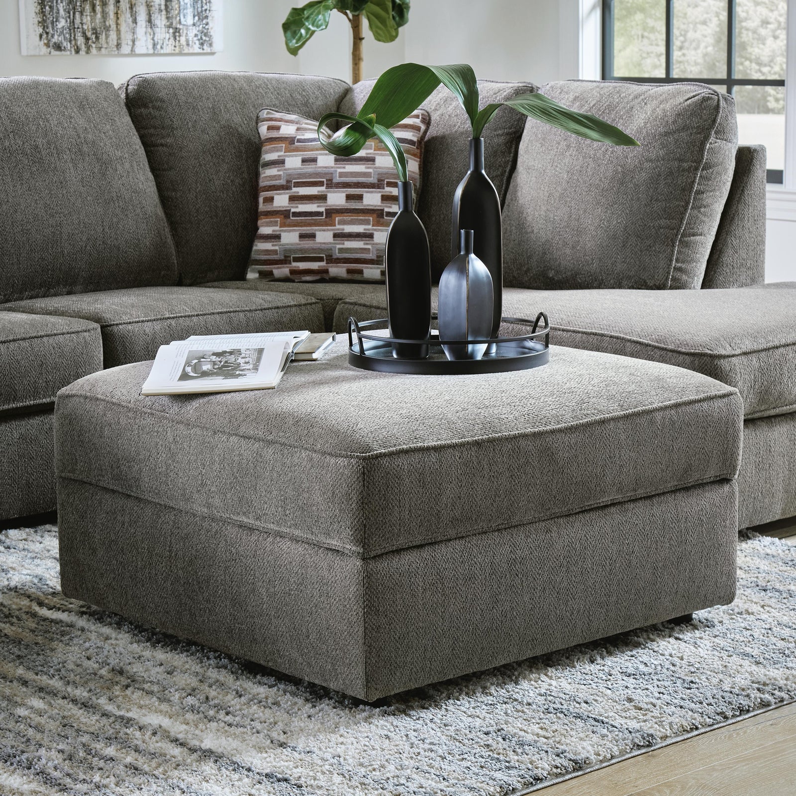 O'Phannon Ottoman With Storage - Beige (2)