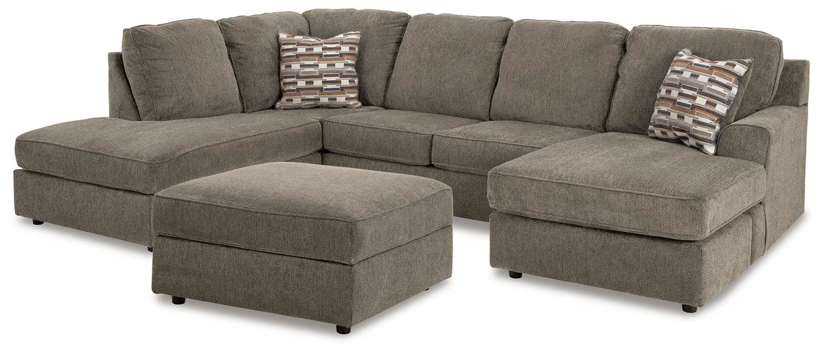 O'Phannon 2-Piece Sectional and Ottoman - Putty (1)