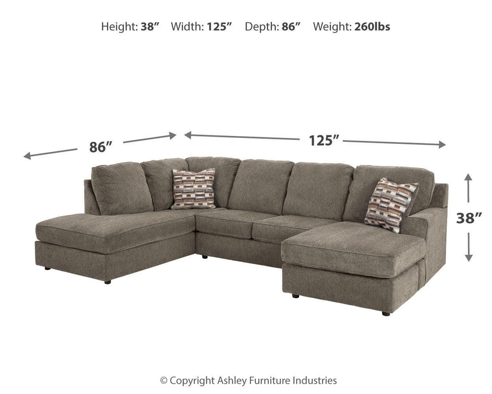 O'Phannon 2-Piece Sectional and Ottoman - Putty (8)