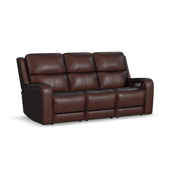 Flexsteel 1750-62P5-70570 Oasis  Power Reclining Sofa With Power Headrests, Lumbar, Heat & Massage  Truffle