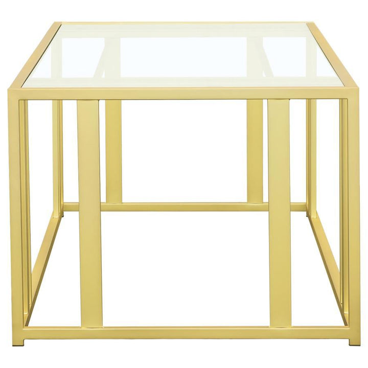 Adri - 3 Piece Coffee And End Table Set - Matte Brass