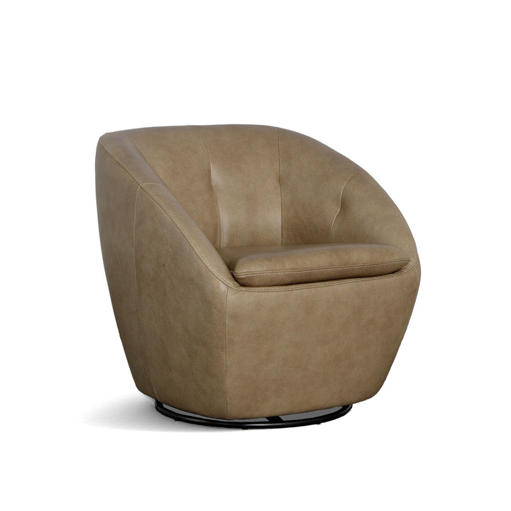 Wade Leather Swivel Chair in Barley