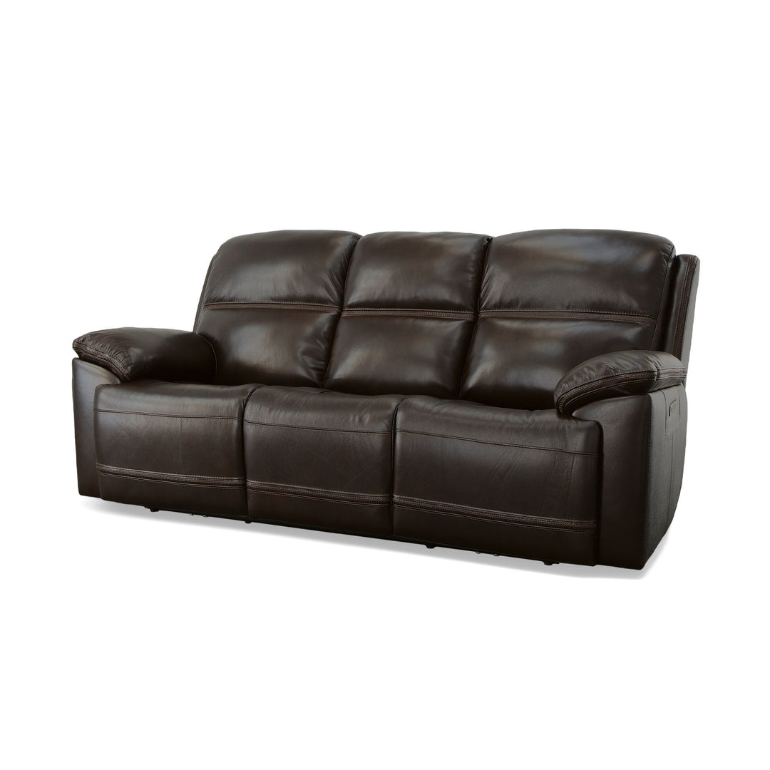 Flexsteel 1759-62PH-20270 Jackson  Power Reclining Sofa With Power Headrests  Dark Brown