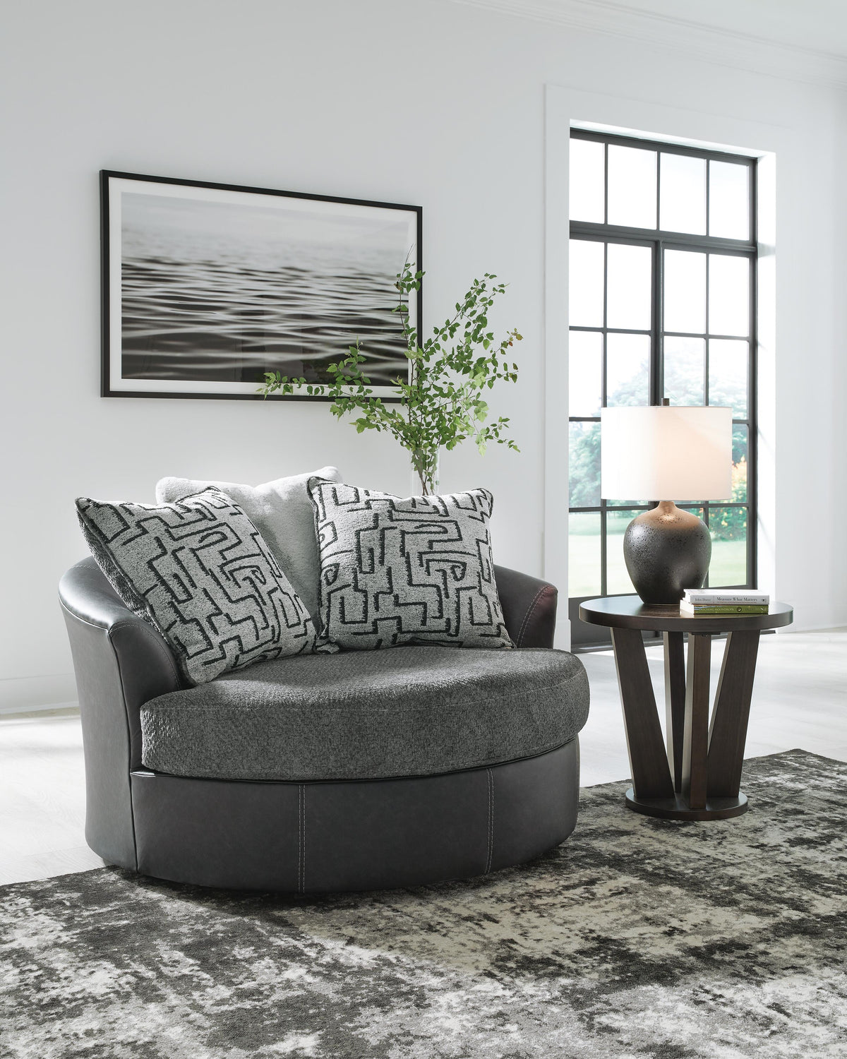 Brixley Pier Oversized Swivel Accent Chair - Dark Gray (2)