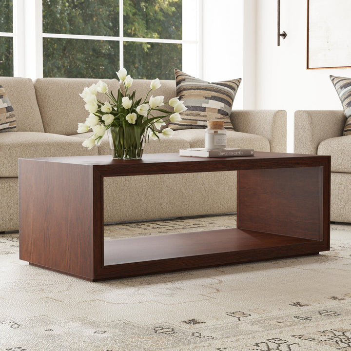 Waterfall Rectangular Coffee Table with Casters