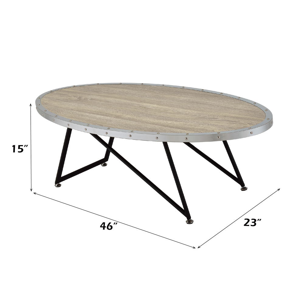 Allis - Coffee Table - Weathered Gray Oak & Metal